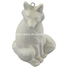 Ceramic Pendant, Porcelain Fox Gift Hang Decoration Accessory (6577)